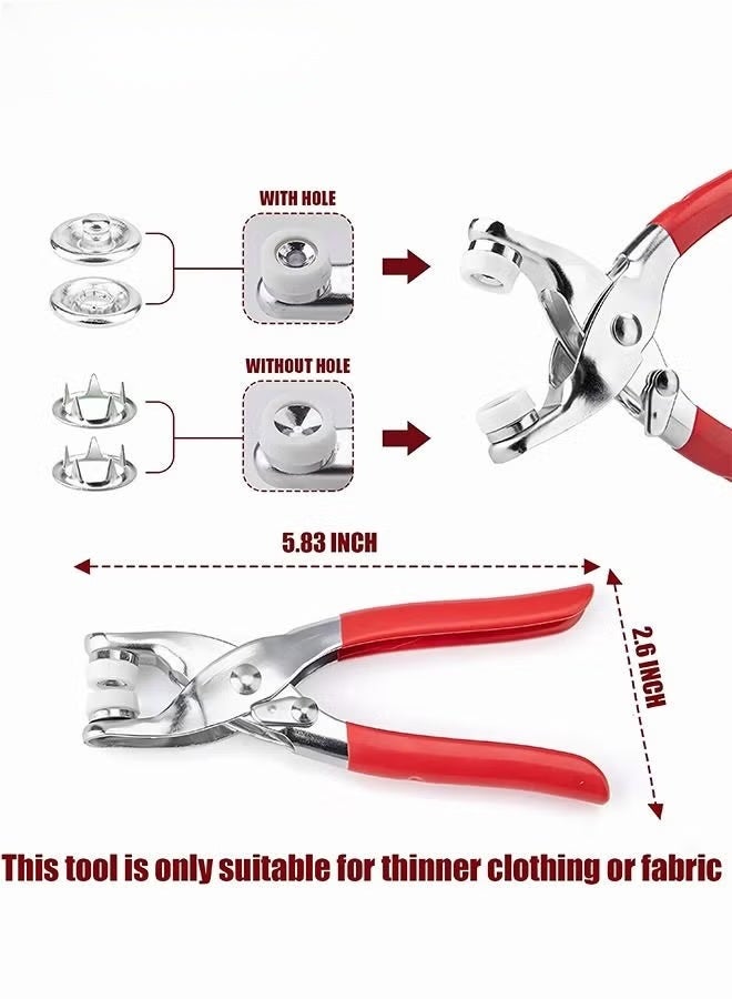 EETU 200-Sets Snap Fastener Kit Metal Snaps ons Set with Fastener Pliers Press Tool Kit Perfect for DIY Crafts Clothes Hats and Sewing - Image 2